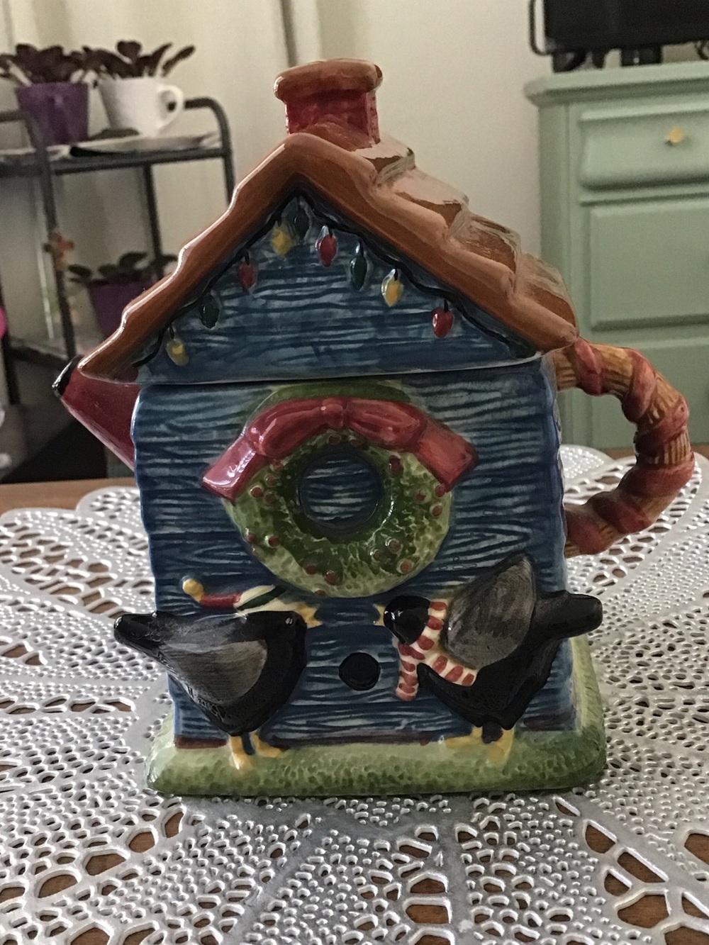 Vintage Debbie Mumm Sakura China Christmas teapot